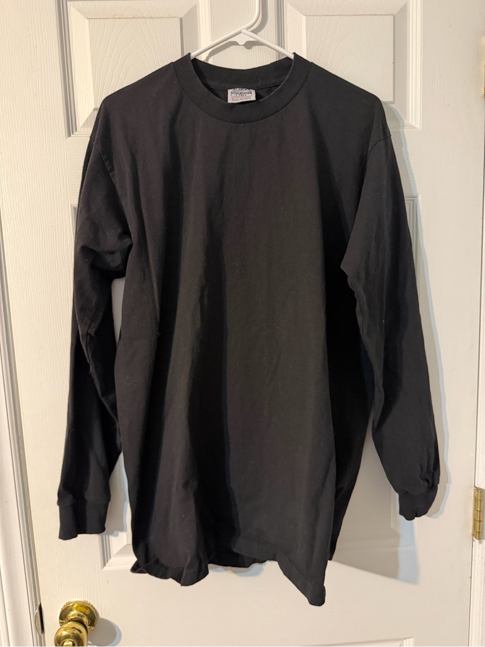 PRO 5 Super Heavy Men's Black Sleeve Crew Neck Long Sleeve Shirt L Tall